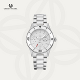 Christ Verra Casual Women's Watches Jam Tangan Wanita Tali Rantai Lady Bold CV 12351L-51 WHT