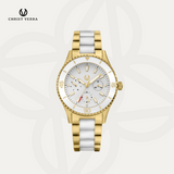 Christ Verra Casual Women's Watches Jam Tangan Wanita Tali Rantai Lady Bold CV 12351L-52 WHT