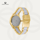Christ Verra Casual Women's Watches Jam Tangan Wanita Tali Rantai Lady Bold CV 12351L-52 WHT