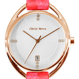 Christ Verra Women's Watches CV 80021L-75 SLV Gold Red Ceramic Strap