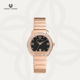 Christ Verra Casual Women's Watches Jam Tangan Wanita Tali Rantai Élora Series CV 51128L-15 BLK