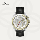 Christ Verra Casual Men's Watches Bellagio Series Strap Leather Chronograph CV 12493G-23 WHT