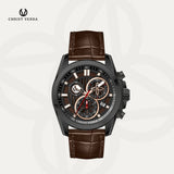 Christ Verra Casual Men's Watches Bellagio Series Strap Leather Chronograph CV 12493G-26 BLK/BRN