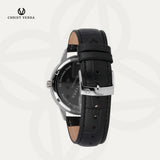 Christ Verra Jam Tangan Couple Solunae Series Strap Leather Silver Black CV 51016G-21 WHT CV 51016L-21 WHT