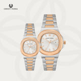 Christ Verra Jam Tangan Couple Chronograph Coppia Series CV 921548G-14 SLV CV 921548L-14 SLV