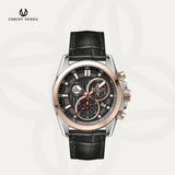 Christ Verra Casual Men's Watches Bellagio Series Strap Leather Chronograph CV 12493G-24 BLK
