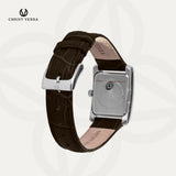 Christ Verra Casual Women's Linea Series Leather Strap Dark Brown Silver CV 110617L-21 WHT