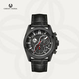 Christ Verra Casual Men's Watches Bellagio Series Strap Leather Chronograph CV 12493G-26 BLK