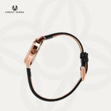 Christ Verra Jam Tangan Couple Solunae Series Strap Leather Blue Rosegold CV 51016G-25 BLU CV 51016L-25 BLU
