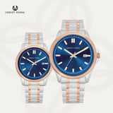 Christ Verra Jam Tangan Couple Unison Series Strap Stainless Steel CV 12061G-14 BLU CV 12061L-14 BLU