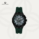 Christ Verra Casual Men's Watches Bravon Series Strap Rubber Sillicon CV 113926G-36 BLK/GRN