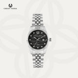 Christ Verra Casual Women's Watches SereneWave SeriesSilver Black CV 12487L-11 BLK