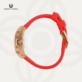 Christ Verra Casual Women Watches Glimora Series CV 53321L-35 BLK/RED Rubber Sillicon Strap