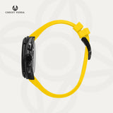 Christ Verra Casual Men's Watches Vanguard Series Strap Rubber Sillicon CV 12240G-36 BLK/YLW