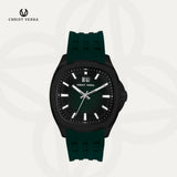 Christ Verra Casual Men's Monarch Timeless Strap Rubber Sillicon CV 110614G-36 BLK/GRN