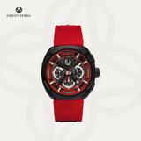 Christ Verra Casual Men's Watches Vanguard Series Strap Rubber Sillicon CV 12240G-36 BLK/RED