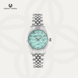 Christ Verra Casual Women's Watches SereneWave Series Silver Teal CV 12487L-11 TEAL