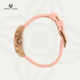 Christ Verra Casual Women Watches Glimora Series CV 53321L-35 RG/PEACH Rubber Sillicon Strap
