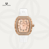 Christ Verra Casual Women Watches Glimora Series CV 53321L-35 RG/WHT Rubber Sillicon Strap