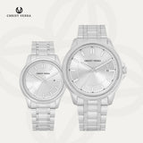 Christ Verra Jam Tangan Couple Unison Series Strap Stainless Steel CV 12061G-11 SLV CV 12061L-11 SLV