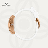 Christ Verra Casual Women Watches Glimora Series CV 53321L-35 RG/WHT Rubber Sillicon Strap