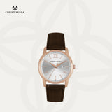 Christ Verra Jam Tangan Couple Dominus & Domina Series Strap Leather CV 12454G-25 SLV & CV 12454L-25 SLV