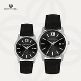 Christ Verra Jam Tangan Couple Dominus & Domina Series Strap Leather CV 12454G-21 BLK & CV 12454L-21 BLK