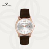 Christ Verra Jam Tangan Couple Dominus & Domina Series Strap Leather CV 12454G-25 SLV & CV 12454L-25 SLV