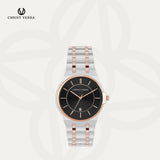 Christ Verra Jam Tangan Couple AMORÉL Series Strap Stainless Steel CV 12405G-14 BLK CV 12405L-14 BLK