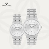 Christ Verra Jam Tangan Couple AMORÉL Series Strap Stainless Steel CV 12405G-11 SLV CV 12405L-11 SLV