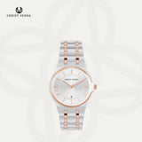 Christ Verra Jam Tangan Couple AMORÉL Series Strap Stainless Steel CV 12405G-14 WHT CV 12405L-14 WHT