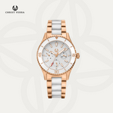 Christ Verra Casual Women's Watches Jam Tangan Wanita Tali Rantai Lady Bold CV 12351L-55 WHT
