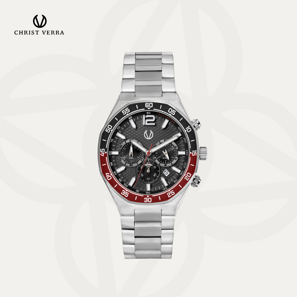 Christ Verra Casual Men's Watches Jam Tangan Pria Tali Rantai Two-Tone Series CV 146201G-11 GUN