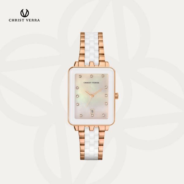 Christ Verra Casual Women's Watches Jam Tangan Wanita Celestine Series  CV 511923L-55 WHT/MOP