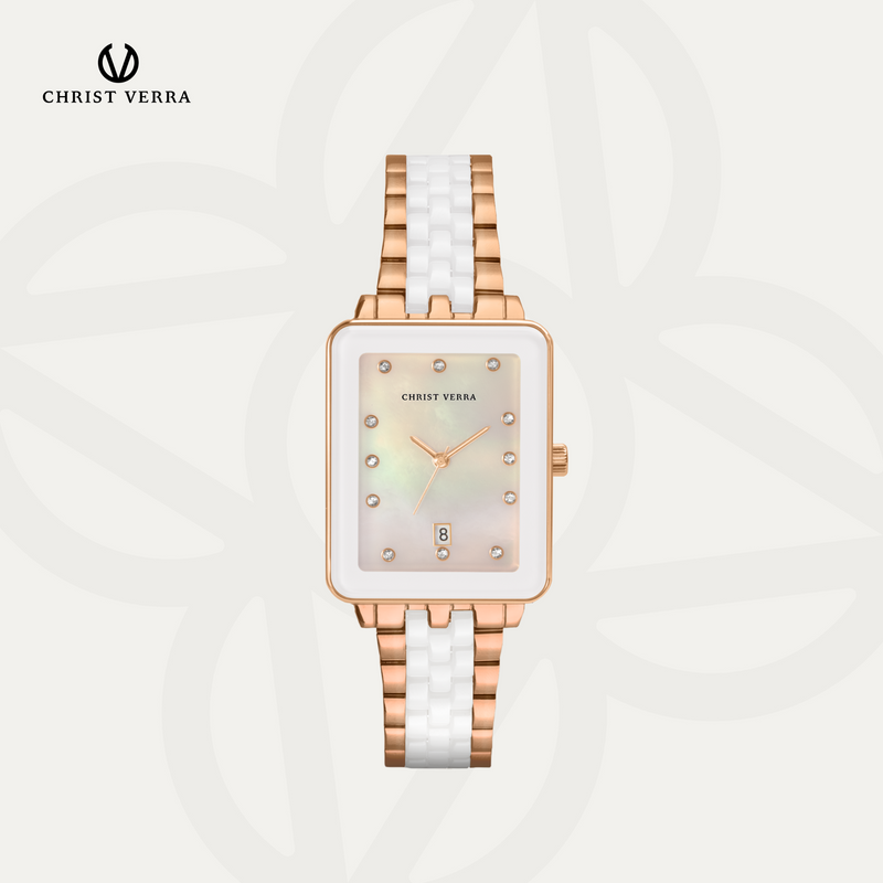 Christ Verra Casual Women's Watches Jam Tangan Wanita Celestine Series  CV 511923L-55 WHT/MOP