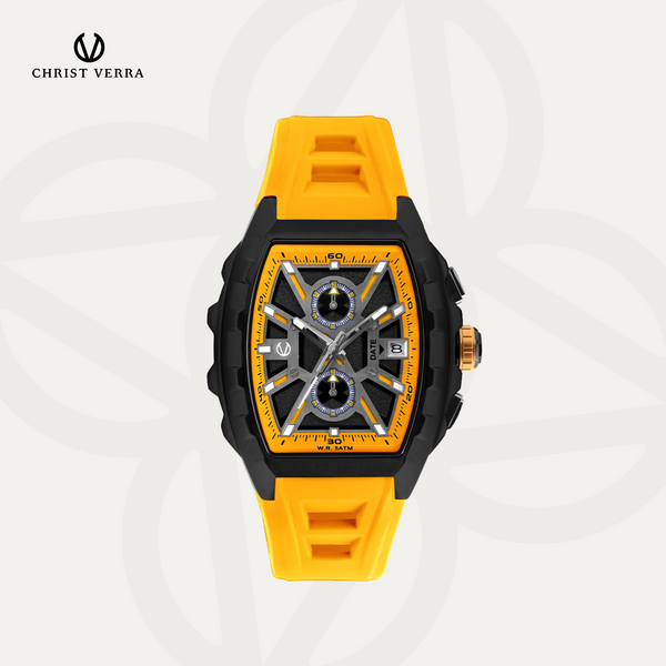 Christ Verra Casual Men's Watches Spider Sync Series CV 63034G-36 BLK/YLW LIMITED EDITION