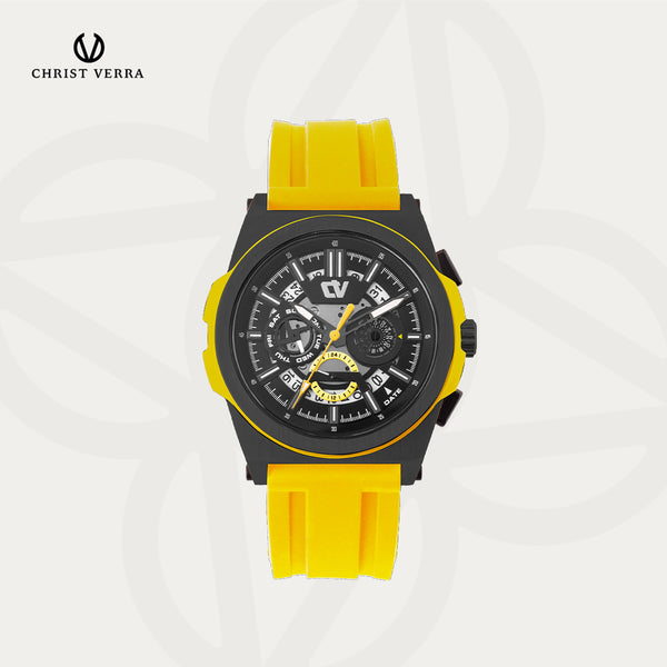 Christ Verra Casual Men's Watches CV C 64158G-36 BLK/YLW