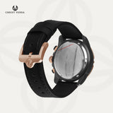 Christ Verra Casual Men's Watch Streetline Time Series Leather Strap CV 12327G-28 BLK FREE RUBBER SILICON STRAP