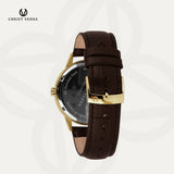 Christ Verra Jam Tangan Couple Solunae Series Strap Leather Gold CV 51016G-22 IPG CV 51016L-22 IPG
