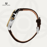 Christ Verra Jam Tangan Couple Solunae Series Strap Leather White Gold CV 51016G-23 WHT CV 51016L-23 WHT
