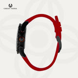 Christ Verra Casual Men's Watches Draeven Series Strap Rubber Sillicon CV 12526G-36 BLK/RED