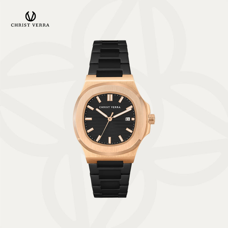 Christ Verra Jam Tangan Couple Chronograph Coppia Series CV 921548G-18 BLK CV 921548L-18 BLK