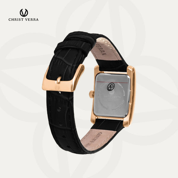 Christ Verra Casual Women's Linea Series Leather Strap CV 110617L-25 BLK
