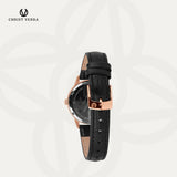 Christ Verra Jam Tangan Couple Solunae Series Strap Leather Blue Rosegold CV 51016G-25 BLU CV 51016L-25 BLU