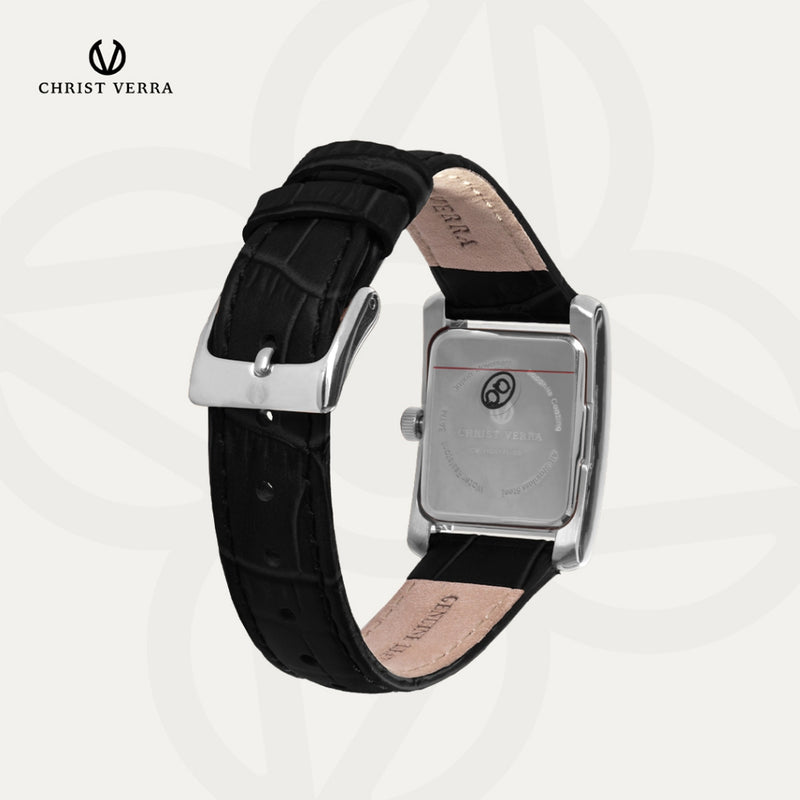 Christ Verra Casual Women's Linea Series Leather Strap CV 110617L-21 BLK