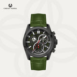 Christ Verra Casual Men's Watches Bellagio Series Strap Leather Chronograph CV 12493G-26 BLK/GRN