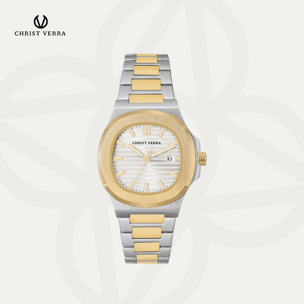 Christ Verra Jam Tangan Couple Chronograph Coppia Series CV 921548G-13 SLV CV 921548L-13 SLV