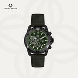 Christ Verra Casual Men's Watch Streetline Time Series Leather Strap CV 12327G-26 GRN FREE RUBBER SILICON STRAP