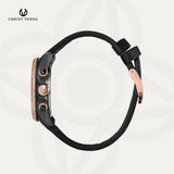 Christ Verra Casual Men's Watch Streetline Time Series Leather Strap CV 12327G-28 BLK FREE RUBBER SILICON STRAP