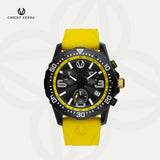 Christ Verra Casual Men's Watches Draeven Series Strap Rubber Sillicon CV 12526G-36 BLK/YLW